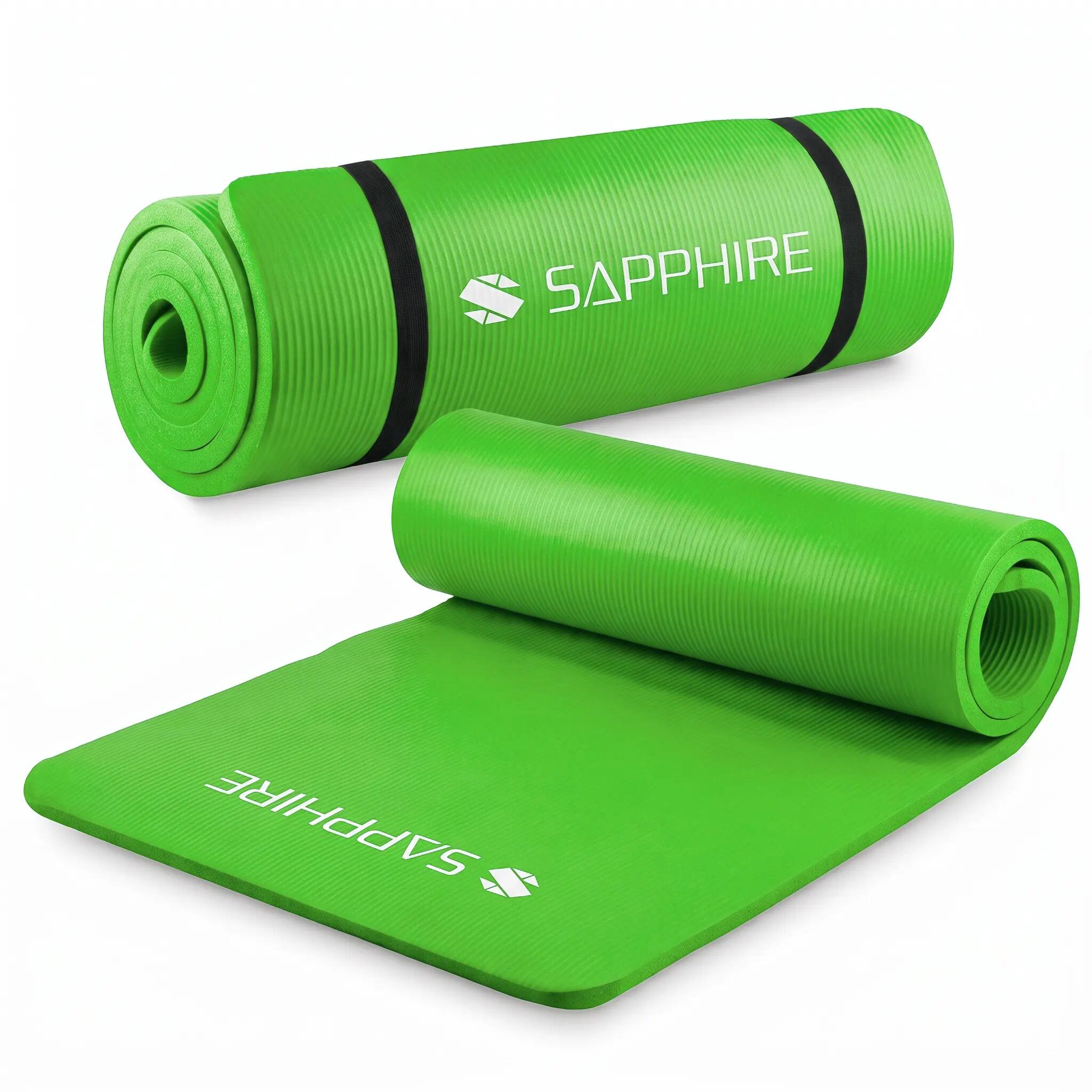 Mata do ćwiczeń fitness Sapphire SG-105 z pokrowcem i paskiem 15mm pianka NBR 2/8