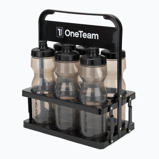Zestaw OneTeam koszyk Water Bottle Carries + bidon Sportano x 6