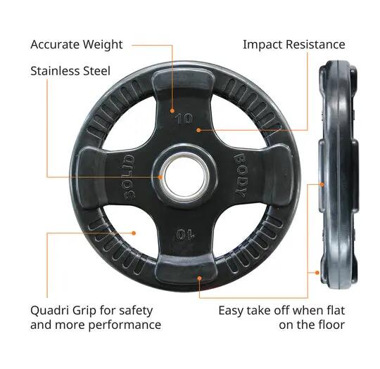 Disques oly en caoutchouc ORTK10 pour fitness et musculation 6/7