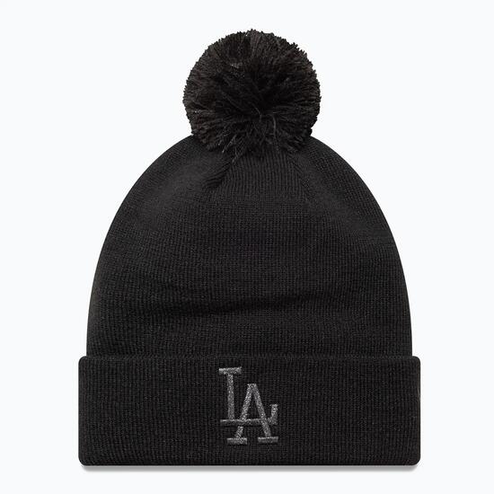Cappello invernale da donna New Era Metallic Bobble Los Angeles Dodgers nero