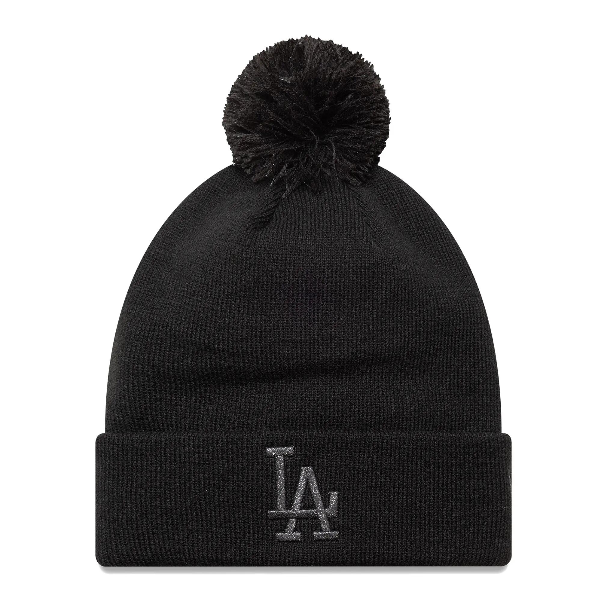 Cappello invernale da donna New Era Metallic Bobble Los Angeles Dodgers nero 3/3