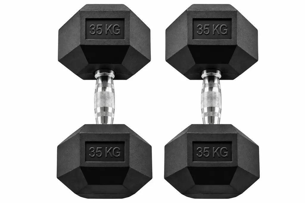 Kautschukbeschichtete Hexagonalhanteln HEXRU35 (als Paar verkauft) 4/4