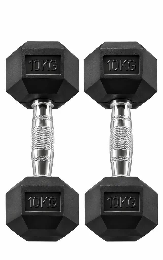 Kautschukbeschichtete Hexagonalhanteln HEXRU10 (als Paar verkauft) 4/4