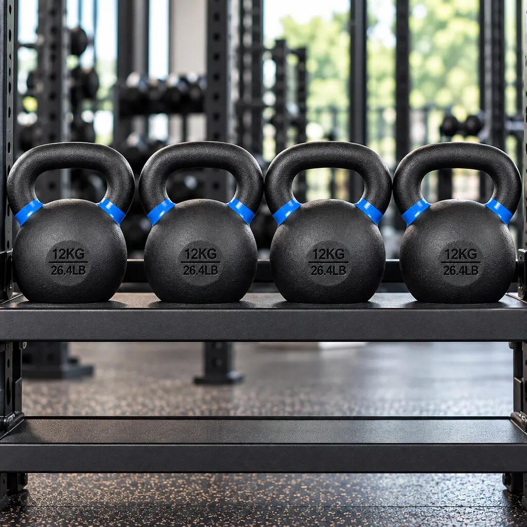 Kettlebells com poedercoating KBPO12 para fitness e treino de força 4/4
