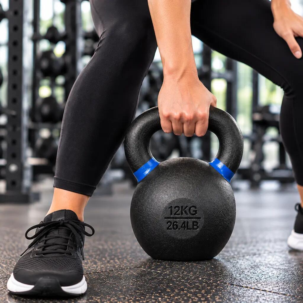 Kettlebells com poedercoating KBPO12 para fitness e treino de força 3/4