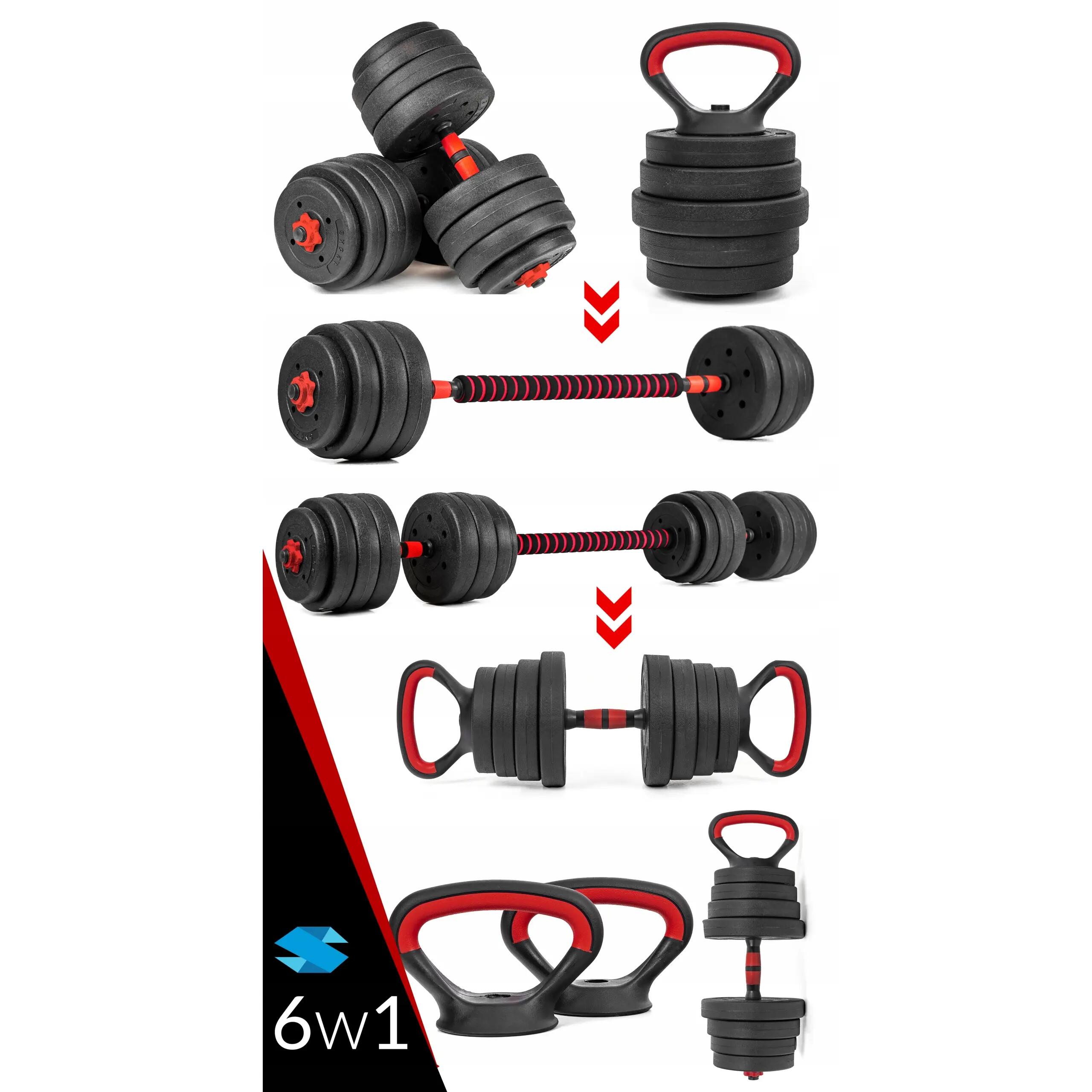 Hantle regulowane 6w1 sztanga kettlebell pompki Sapphire SG-1120K 2x20kg 2/8