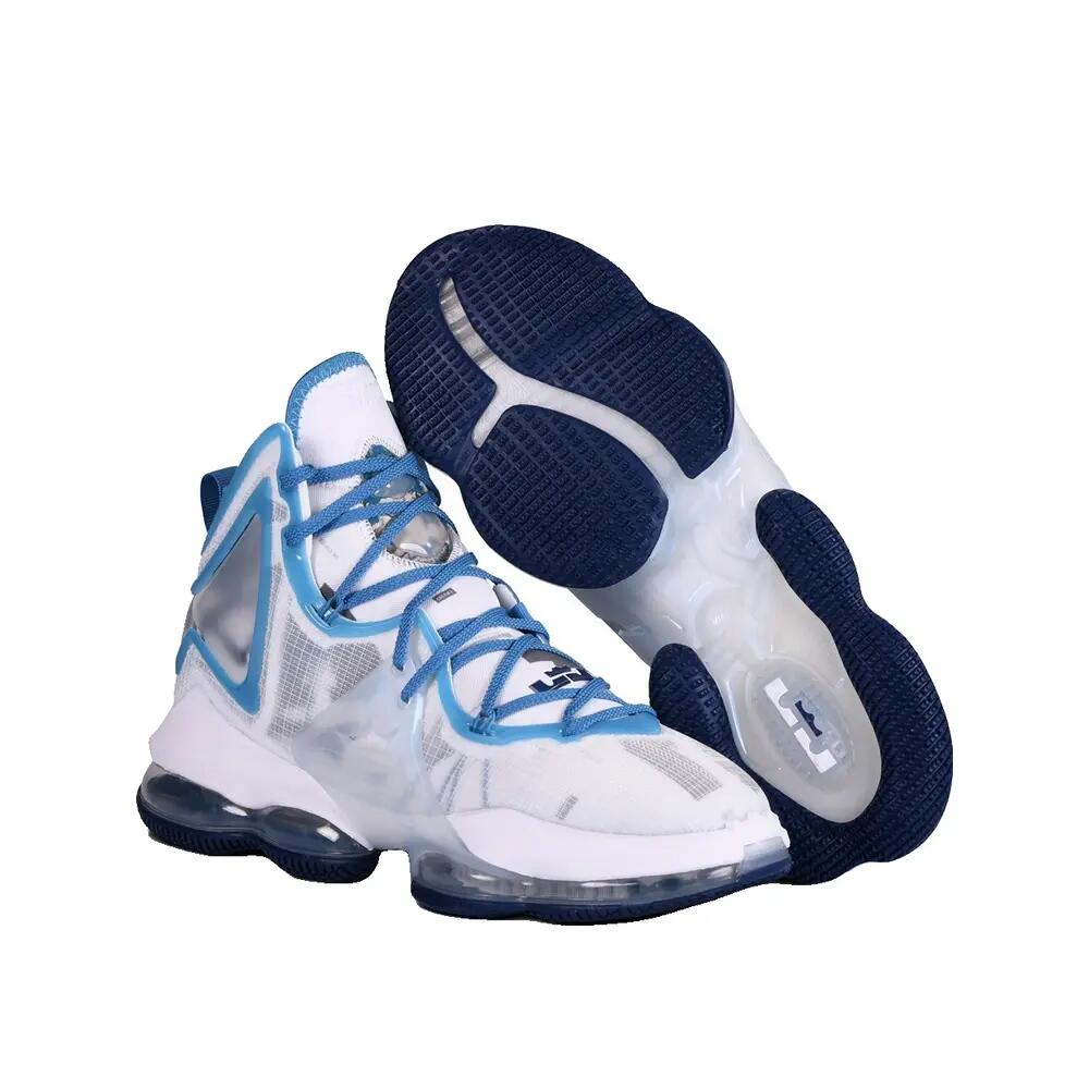 Zapatillas de baloncesto Nike LeBron 19 Blancas/Azules 3/4