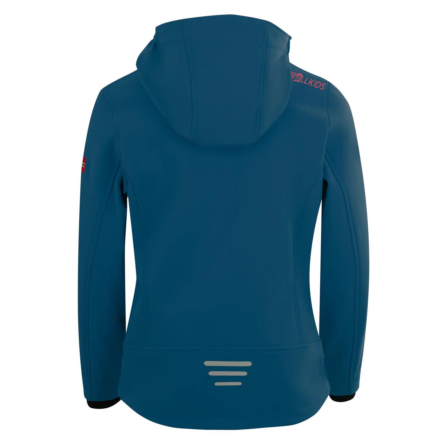 Trollfjord Coral Girls' Softshell Jacket—Windproof & Water-Repellent 2/3