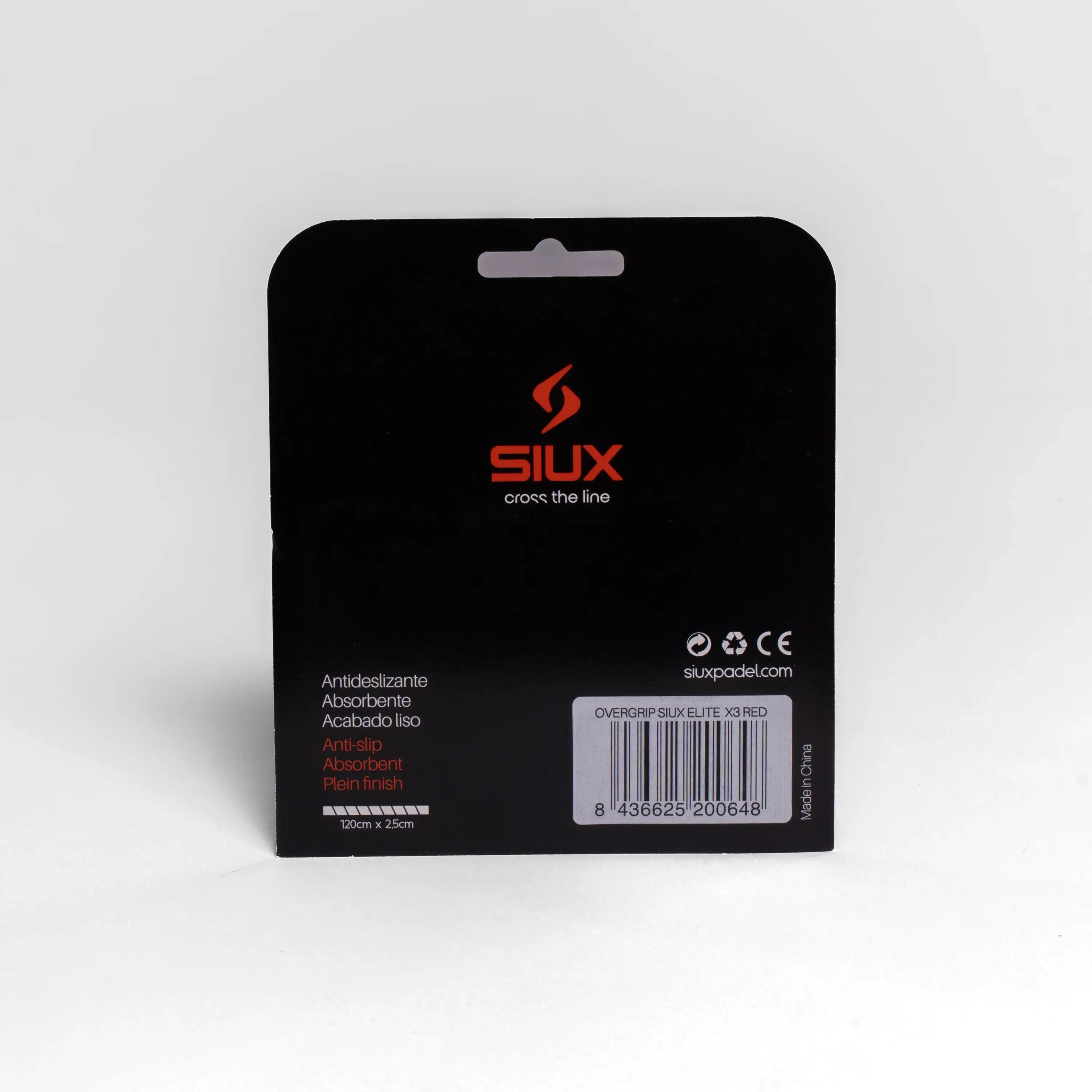SIUX Elite X3 Rojo | Overgrips de pádel cómodos, resistentes y antideslizantes 3/3