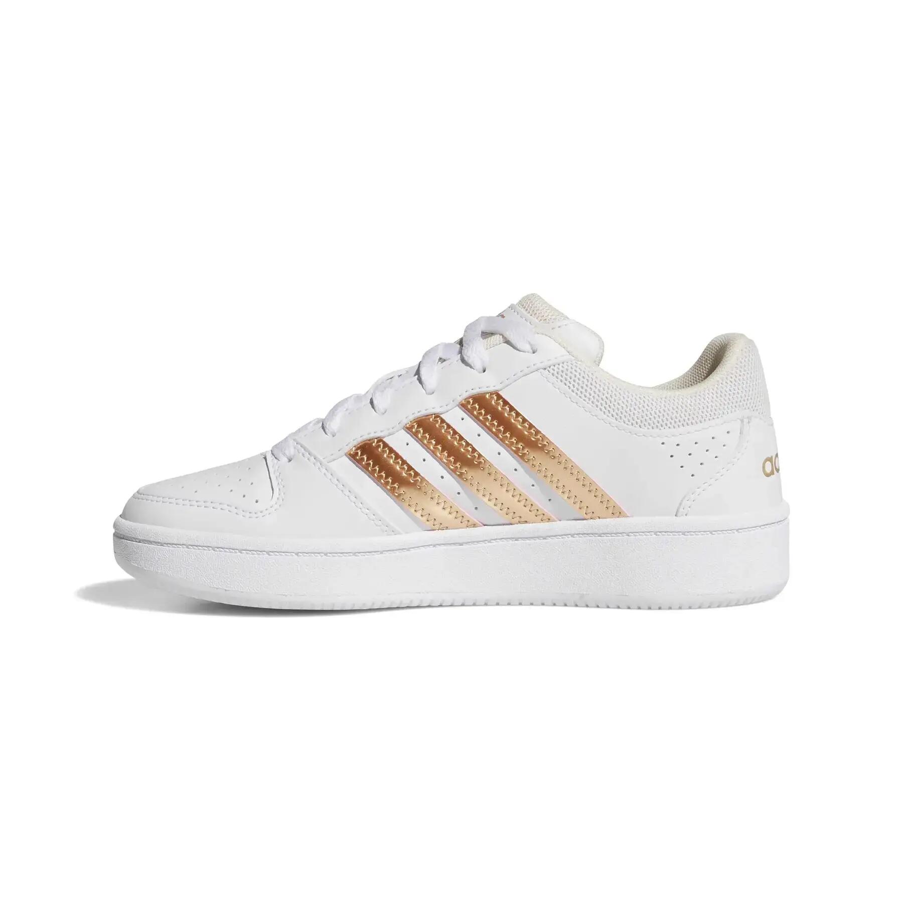 Sneakers - Jongens - Adidas Hoops Classic J - Wit, zwart en goud 6/7