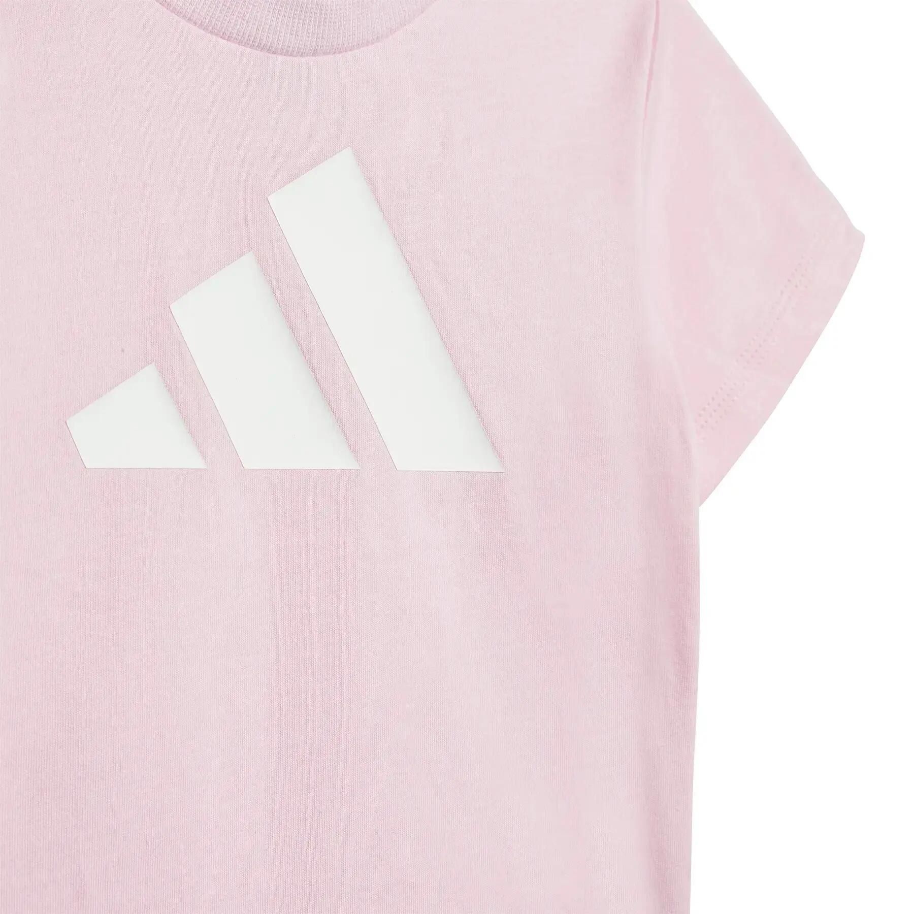 Set Adidas I BL T-Set 2 piese roz și alb 4/13