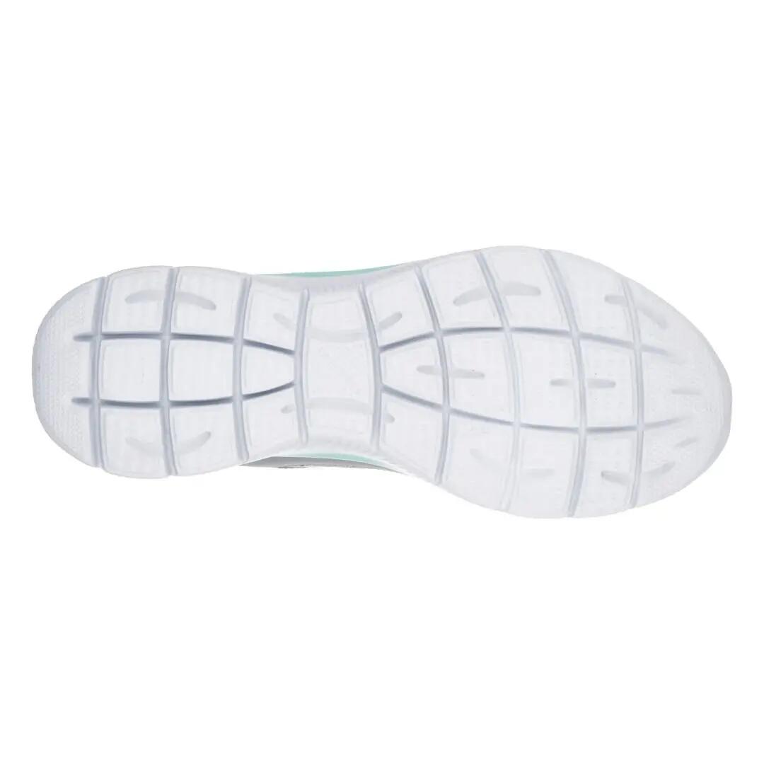 Zapatillas mujer Skechers Summits grises y turquesa sin cordones 4/5