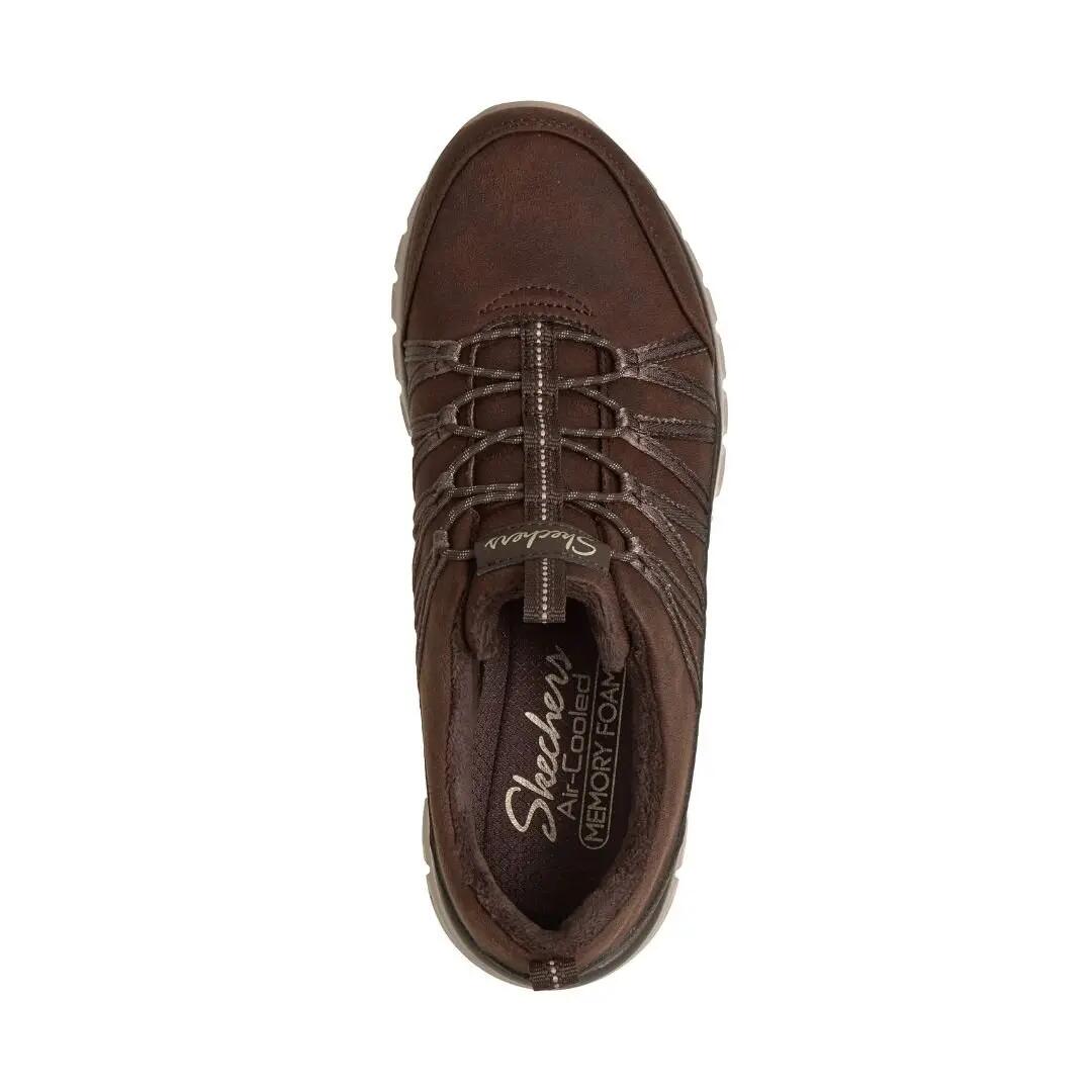 Zapatillas mujer Skechers Graceful marrón chocolate, cómodas para diario 4/5