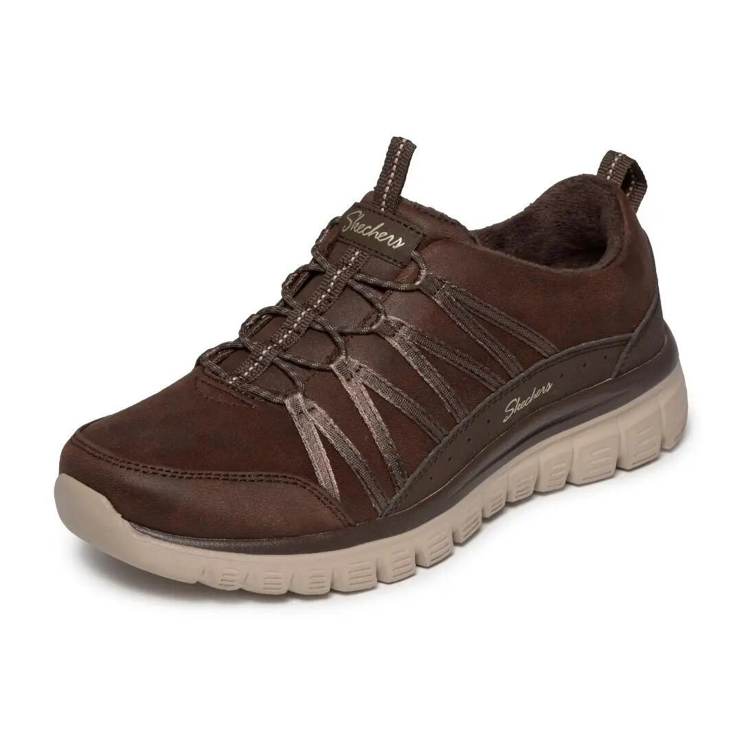 Zapatillas mujer Skechers Graceful marrón chocolate, cómodas para diario 3/5