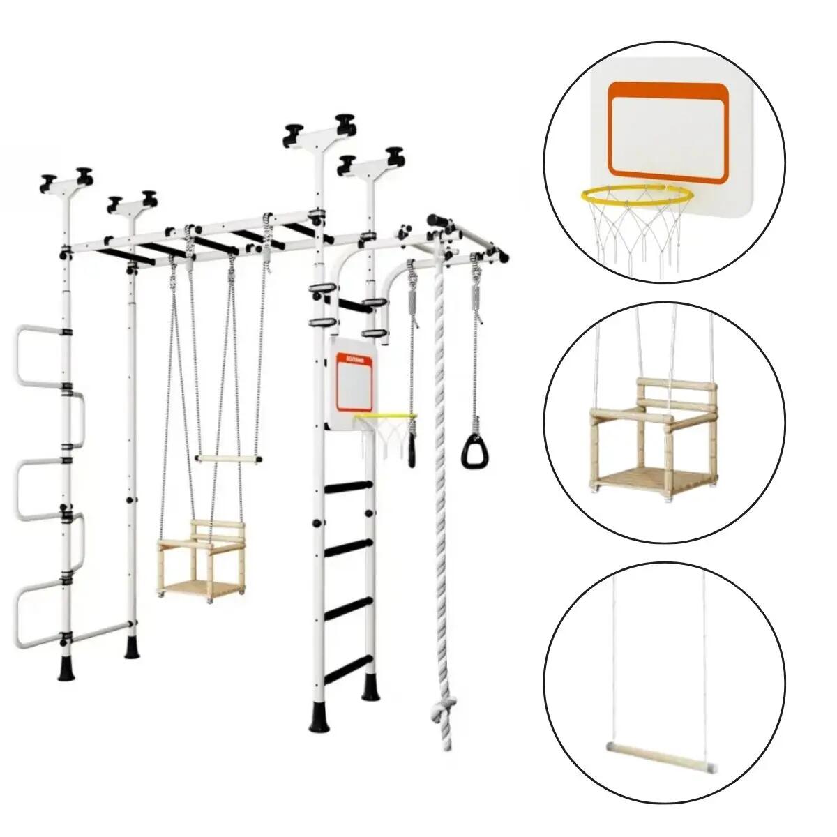 Spalier de gimnastică cu leagăn și accesorii Pegas 2 - Imagine 1