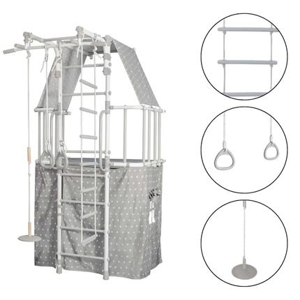 Espalier de gymnastique pour enfants avec maisonnette Indigo Pastel