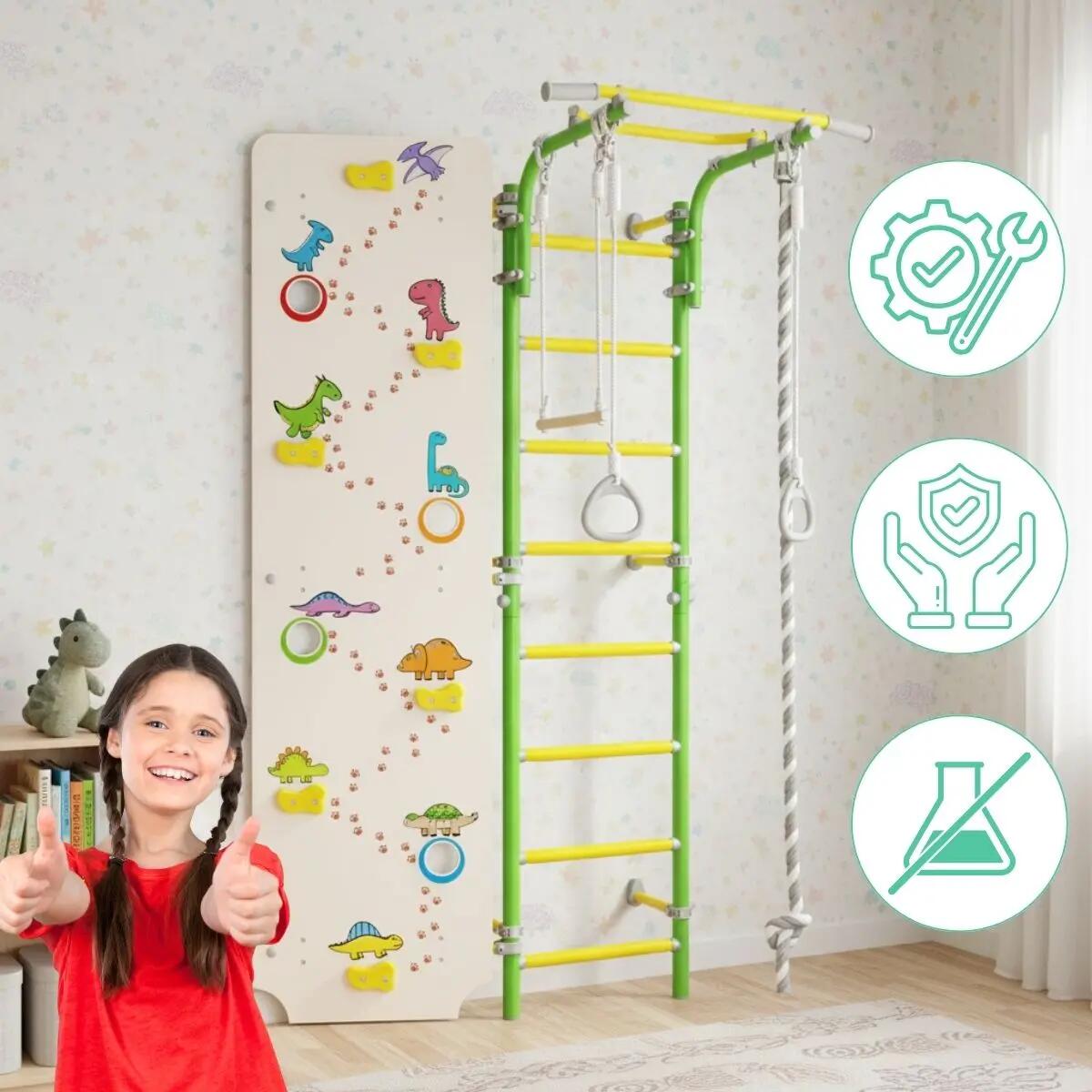 Drabinka gimnastyczna Next 1 + ścianka wspinaczkowa Dino 4/7