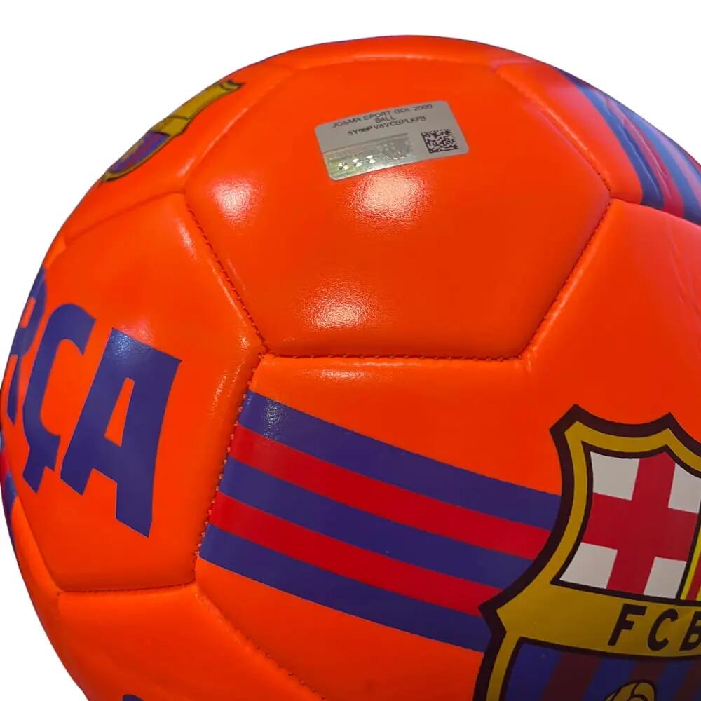 Balón Fútbol FC Barcelona Naranja Fluor Talla 5- JBB1022 4/5