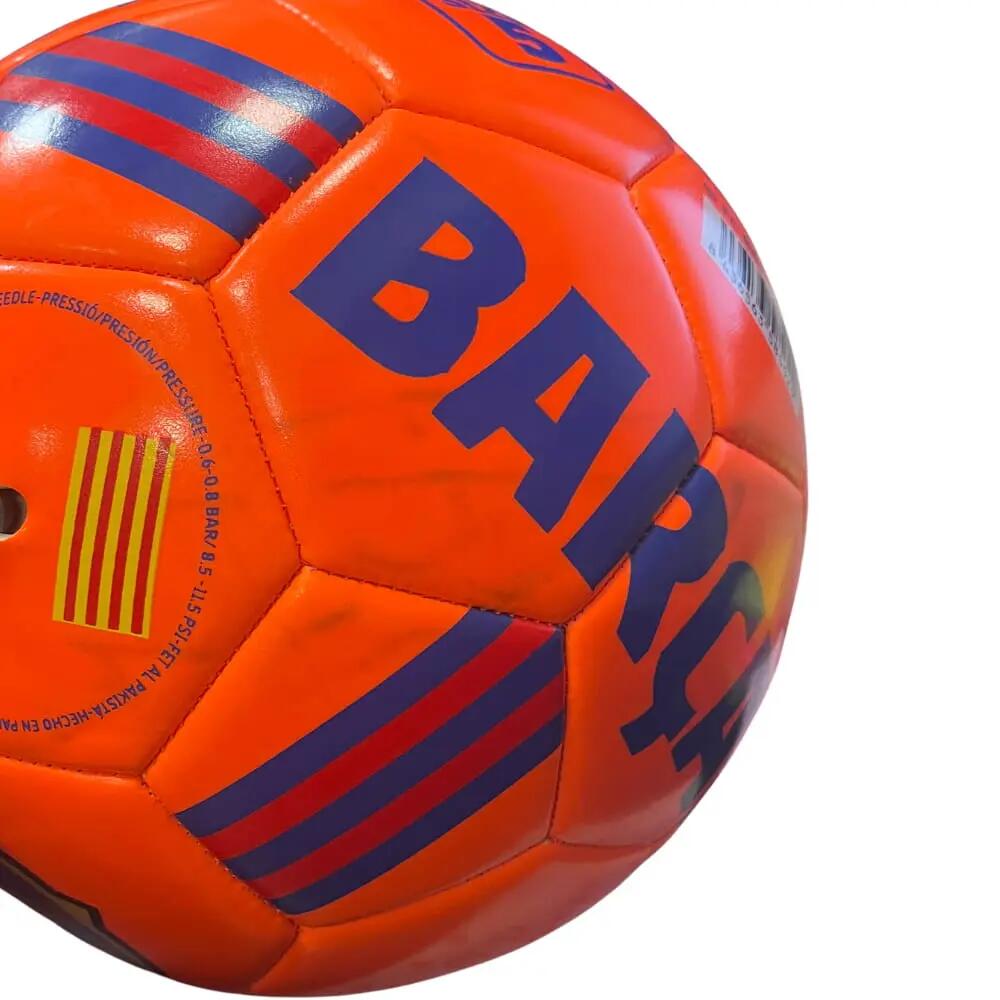 Balón Fútbol FC Barcelona Naranja Fluor Talla 5- JBB1022 2/5