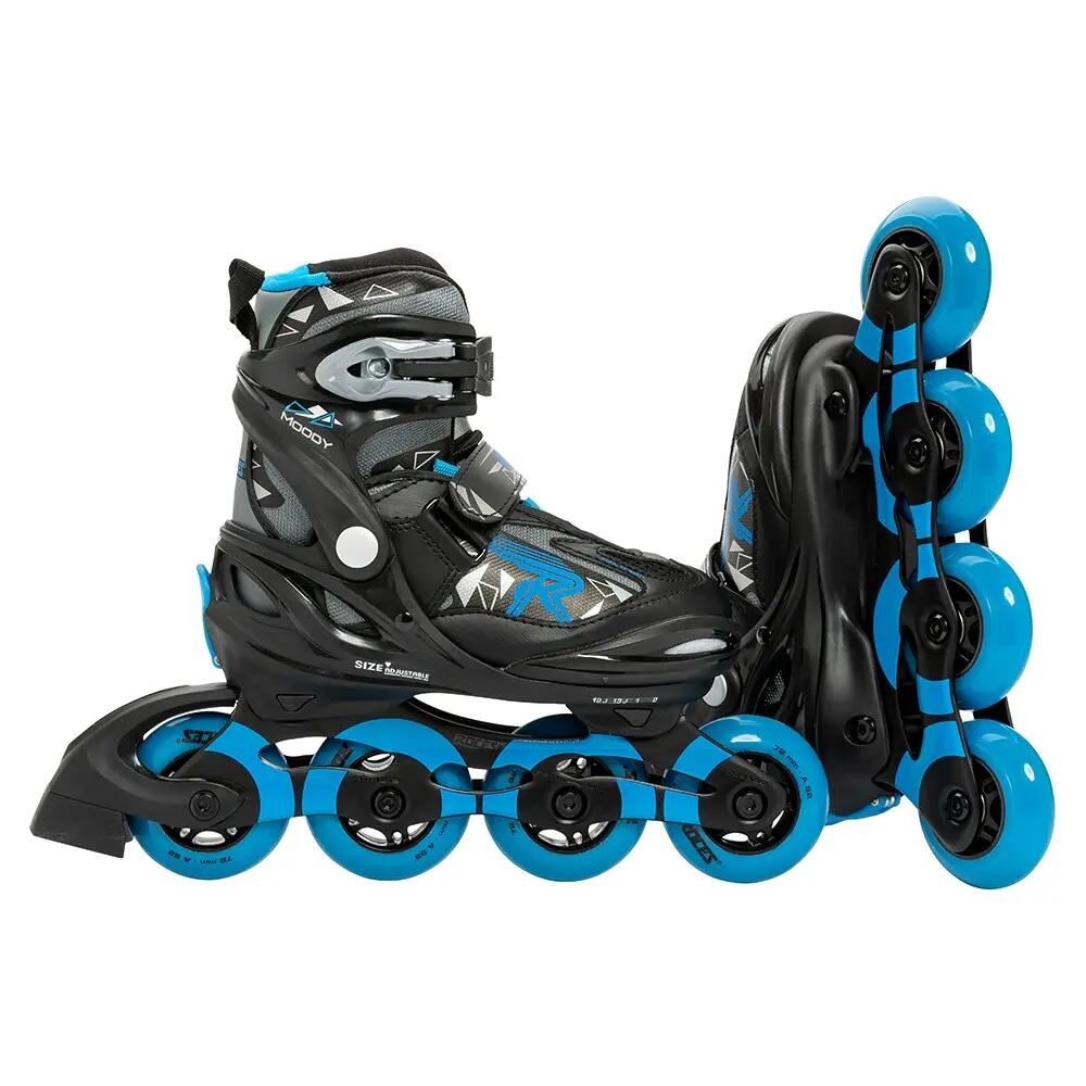Patines - Moody TIF - Niños - Ajustable - Negro - Azul 2/7