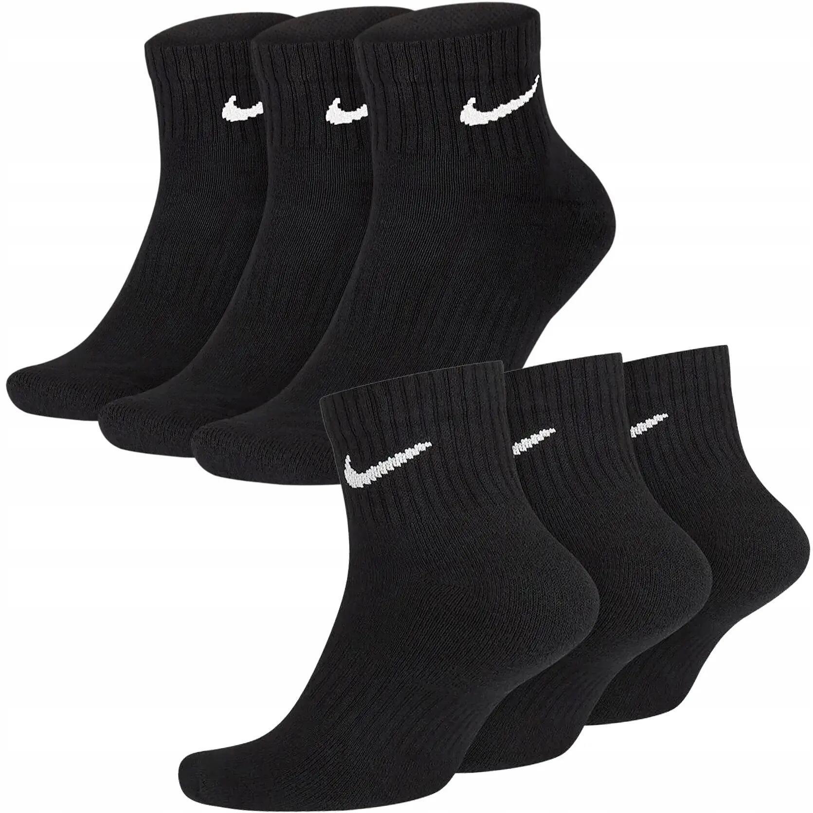 Nike Everyday Cushioned Quarter Socks (3Pk) BLACK/WHITE 9/10