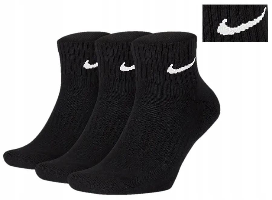 Nike Everyday Cushioned Quarter Socks (3Pk) BLACK/WHITE 8/10