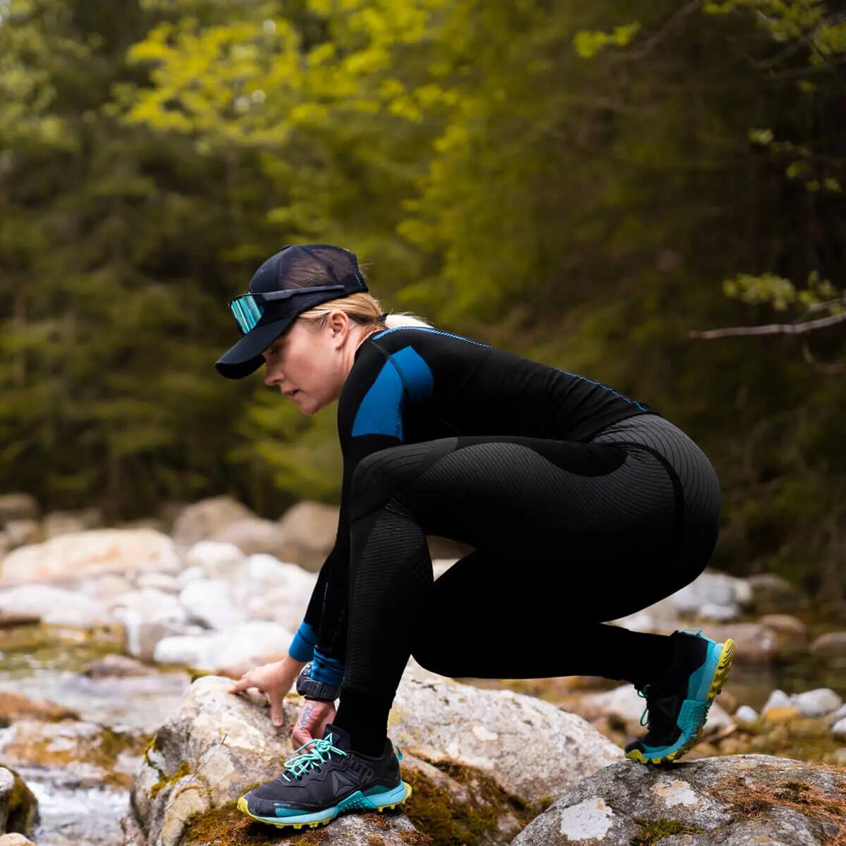Spodnie termoaktywne trekkingowe damskie Alpinus Active Base Layer czarno-szare 8/10