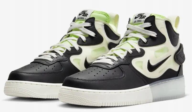 Zapatillas - Baloncesto - Hombre - Nike Air Force 1 Mid React - Negro y amarillo 8/10