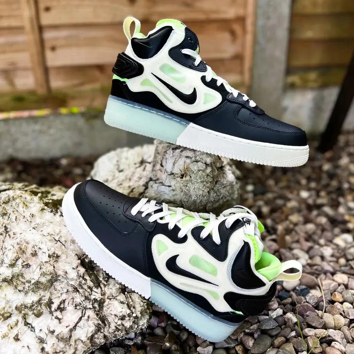 Zapatillas - Baloncesto - Hombre - Nike Air Force 1 Mid React - Negro y amarillo 10/10