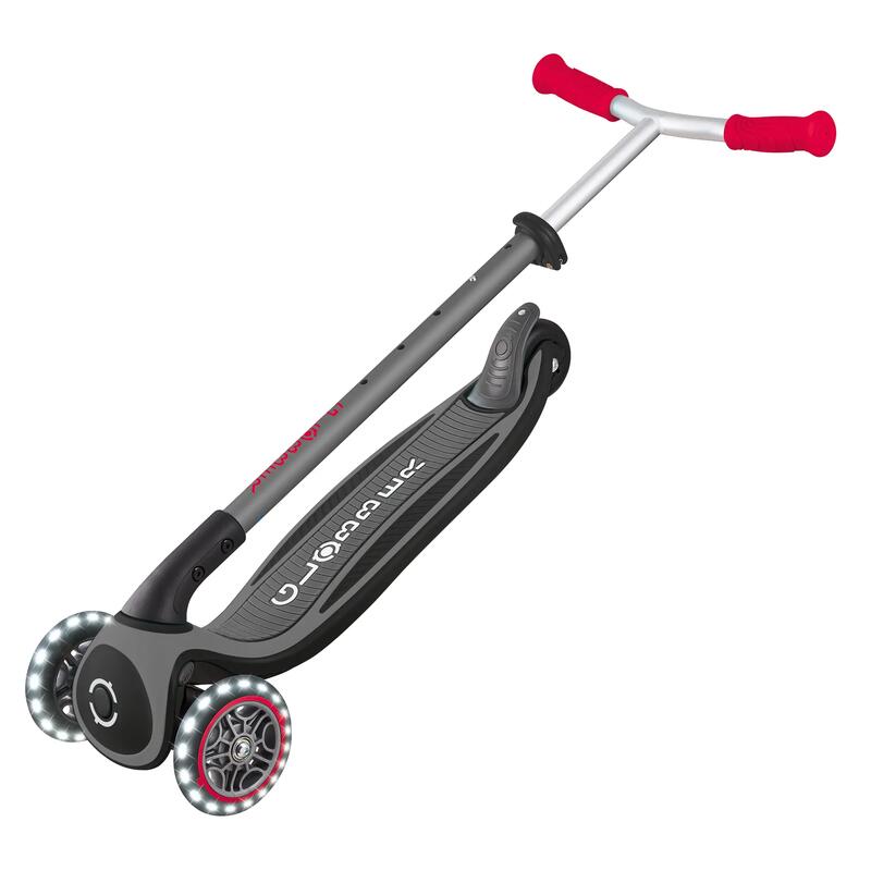 Globber Master Işıklı Katlanabilir Scooter - Kırmızı / Siyah