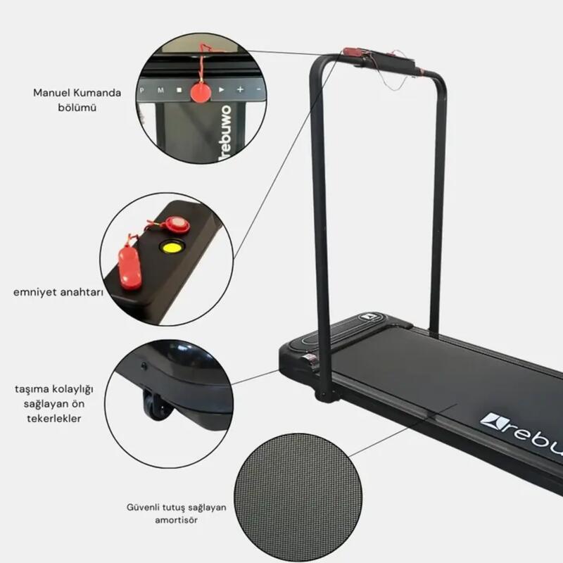 RW12 Bluetoothlu Katlanabilir Koşu ve Yürüyüş Bandı 1.5 HP