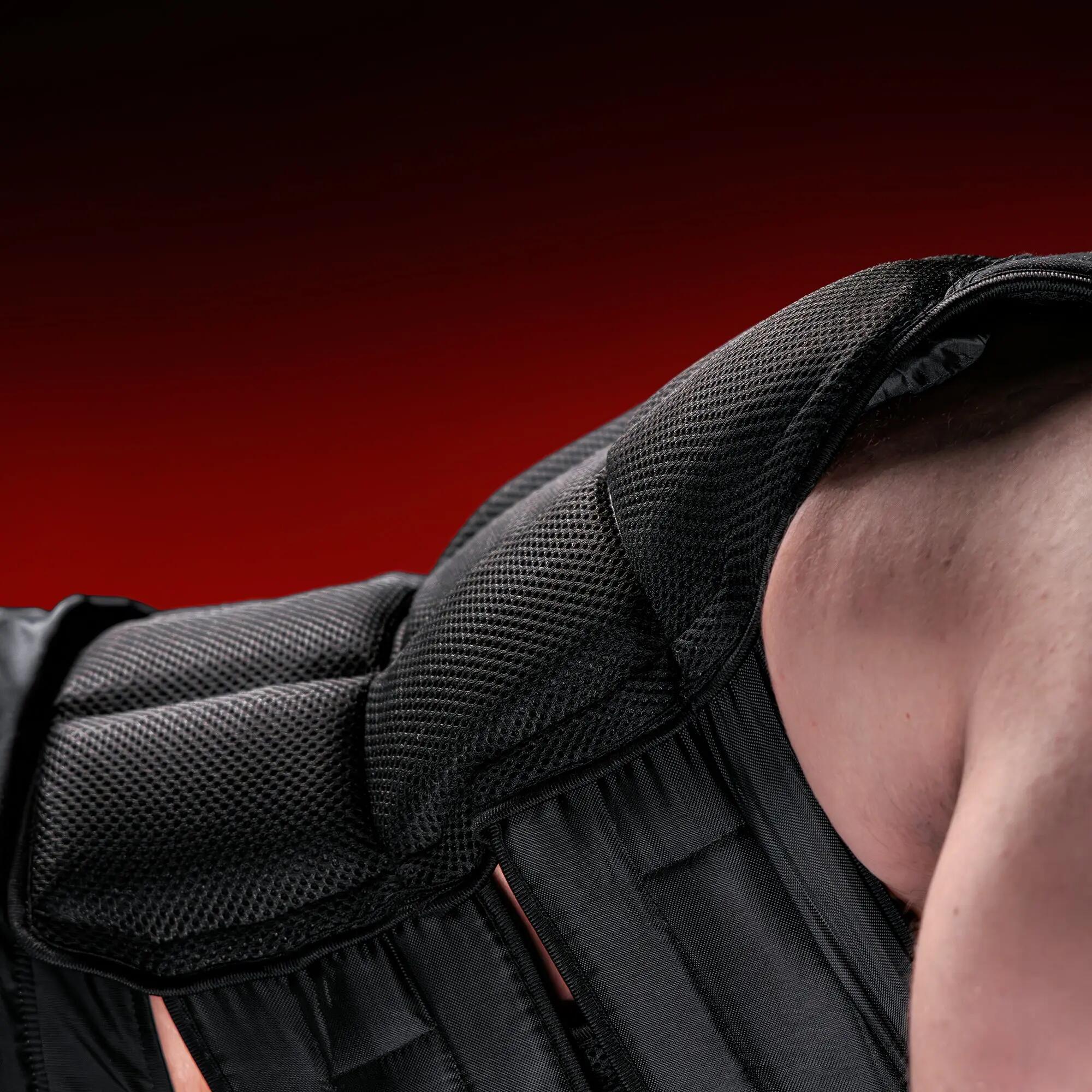 Black Weighted Vest with Velcro Closure for Effective Training 6/7