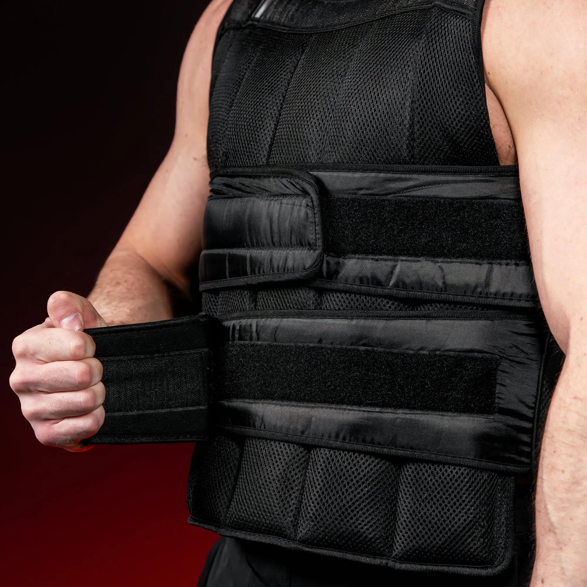 Black Weighted Vest with Velcro Closure for Effective Training 5/7