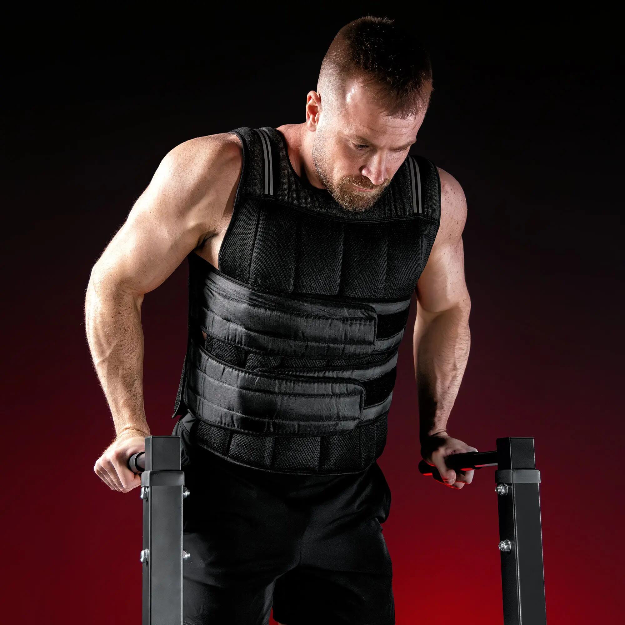 Black Weighted Vest with Velcro Closure for Effective Training 4/7