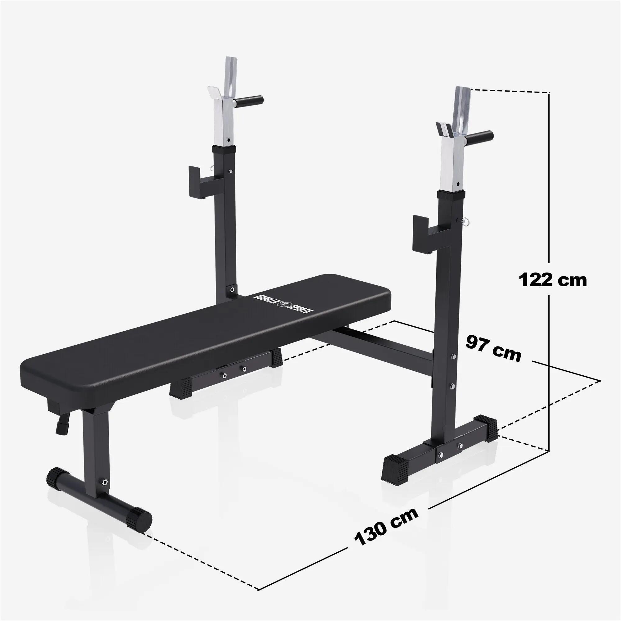 Ławka szeroka pod sztangę 3w1 zestaw bitumiczny 70 kg, sztanga i hantle 5/8