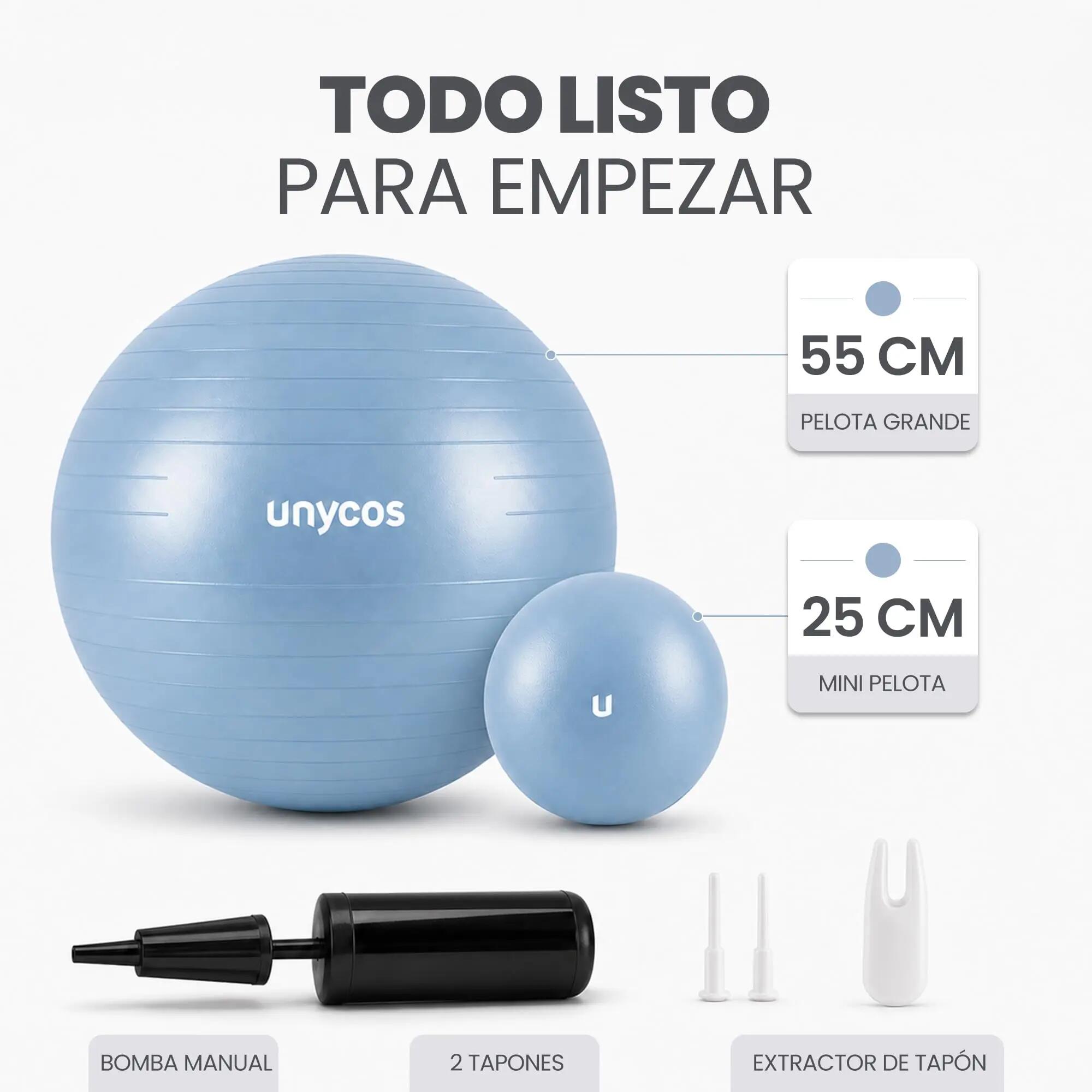 Pelotas de Yoga 55cm Azul Claro + Pelota 25 cm 7/8
