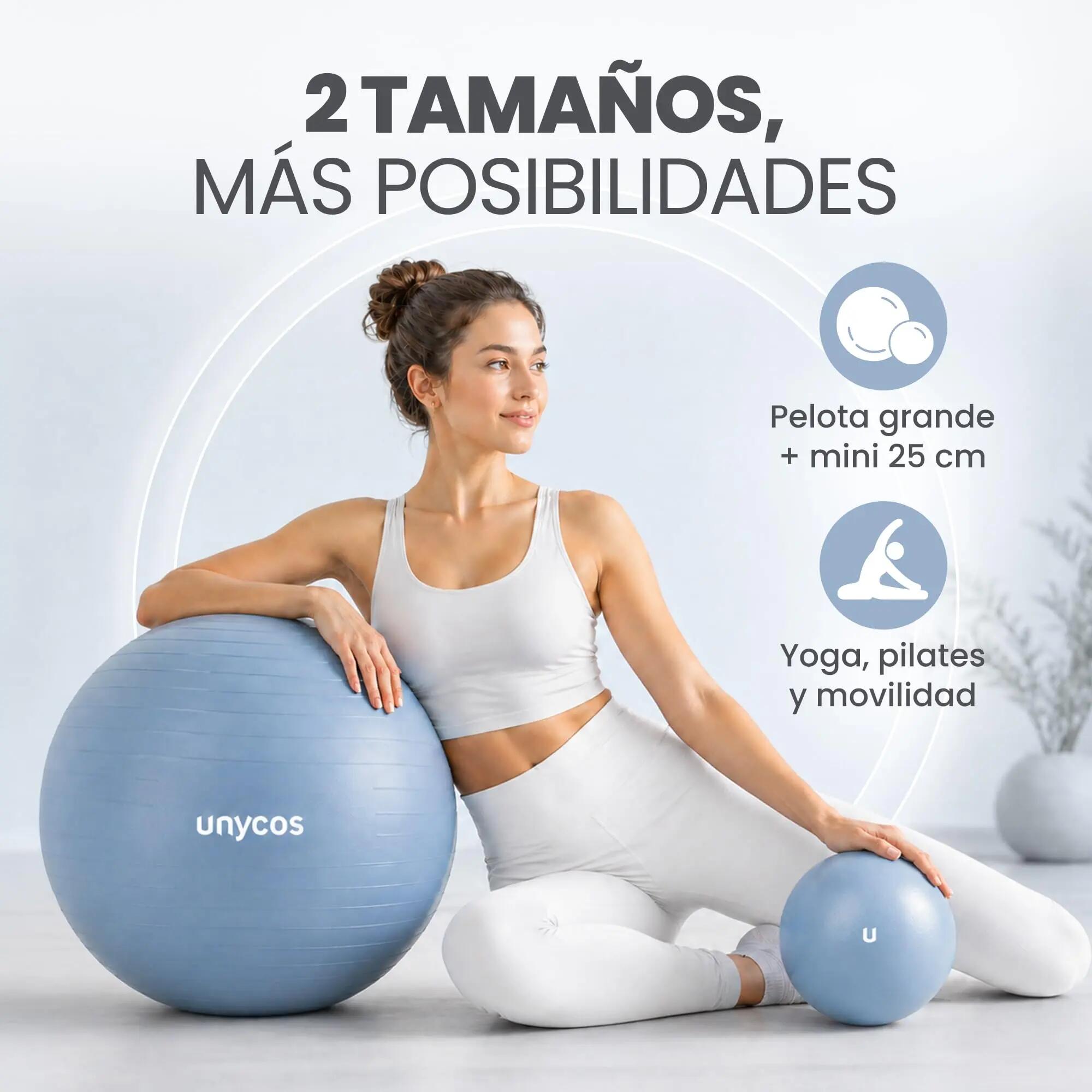Pelotas de Yoga 55cm Azul Claro + Pelota 25 cm 6/8