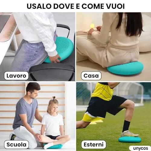 Cojín Equilibrio Yoga Purezen Turquesa 7/8