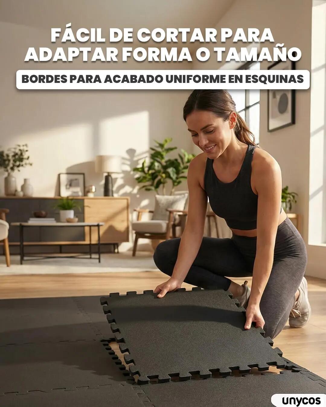 Esterilla Puzzle Goma Gimnasio 1.4cm 12 piezas Negro 8/8