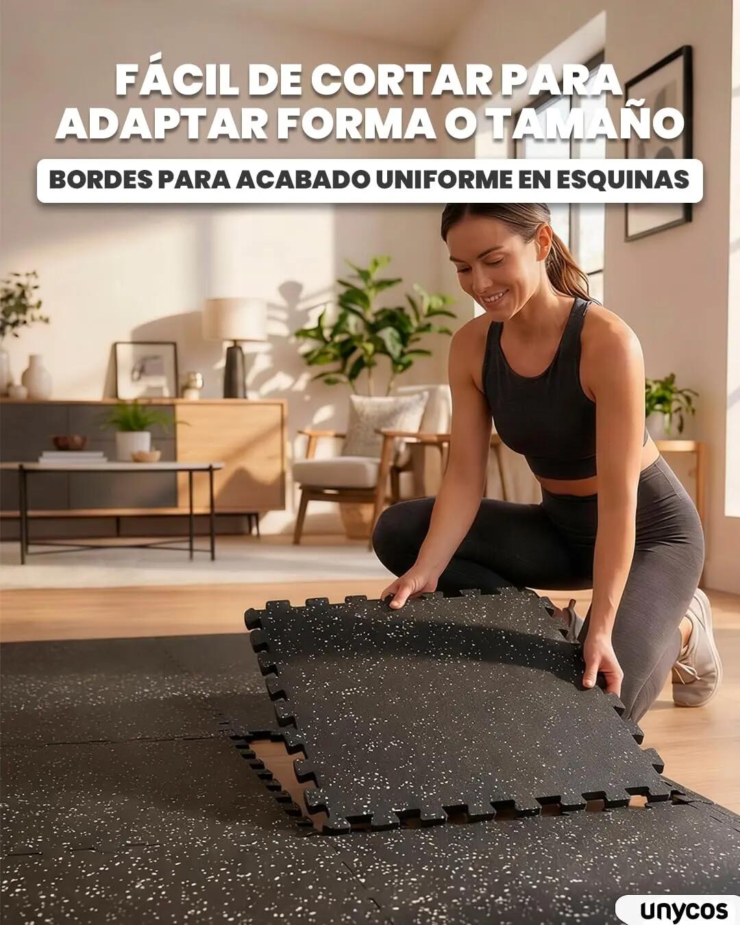 Unycos Esterilla Puzzle Goma Gimnasio 1.4cm 6 piezas Negro + Puntos blancos 7/7