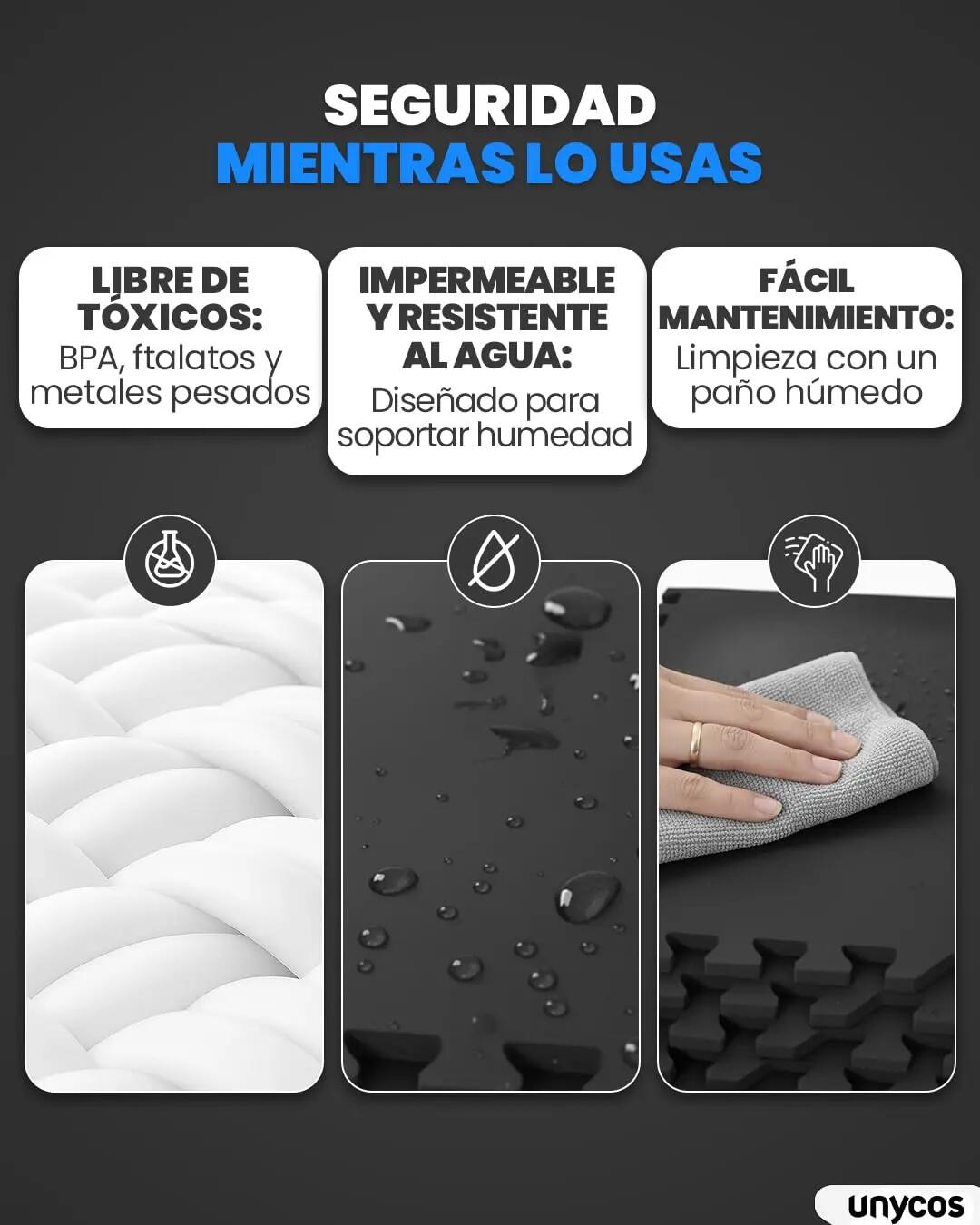 Esterilla Puzzle Goma Gimnasio 1.4cm 12 piezas Negro 5/8