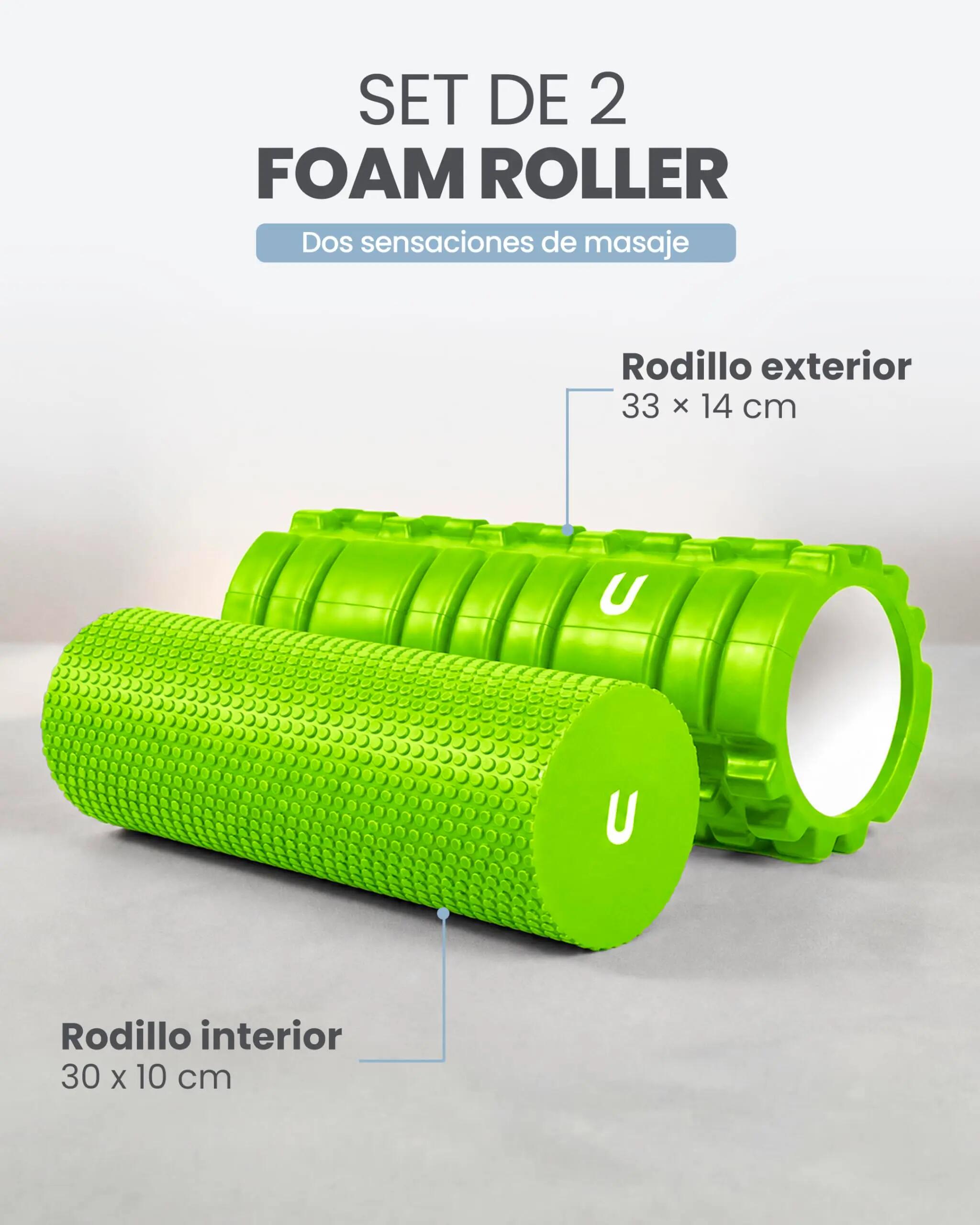 Rodillo Masajeador 2X1 Verde 2/8
