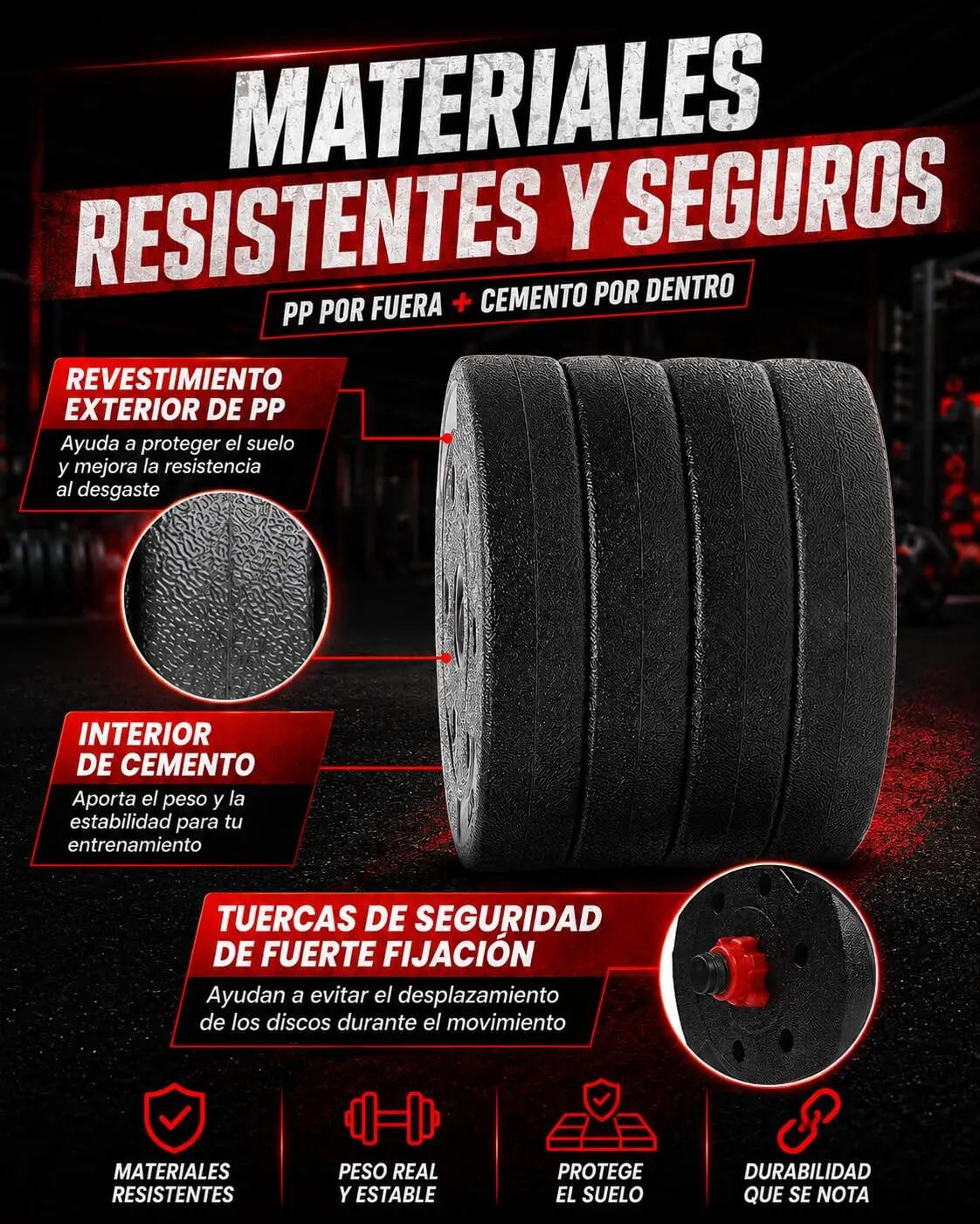 Pesas Cemento 10 Kg Red Transformer Con Kettlebell 7/8