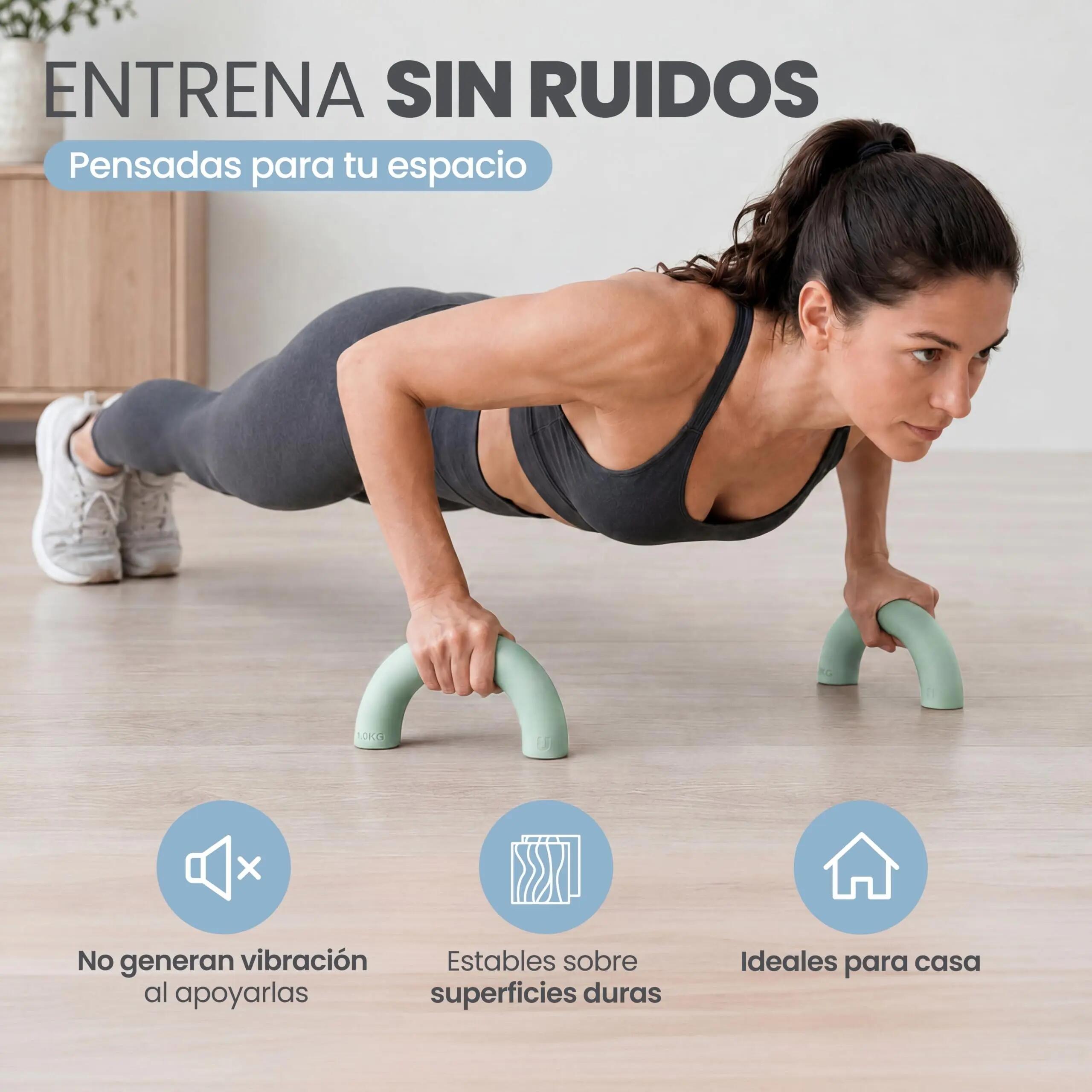 Unycos Pesas semicírculo silicona 1 KG*2 Verde 3/3
