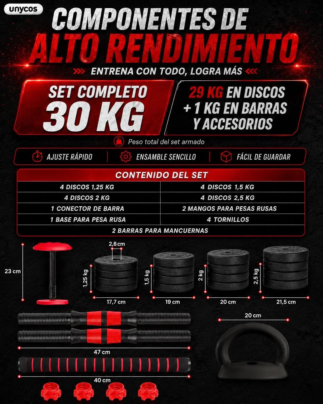 Pesas Cemento 30 Kg Red Transformer Con Kettlebell 5/9