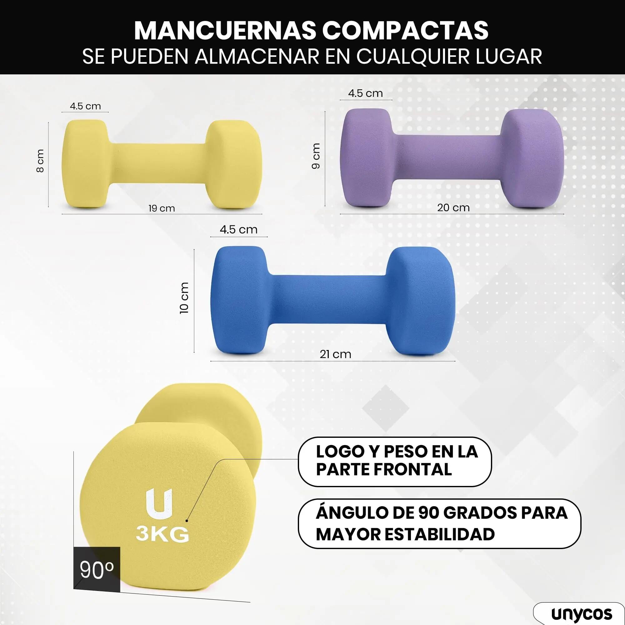 Mancuerna Neopreno Redonda Kit de 3 Kg, 4 Kg y 5 Kg 5/6