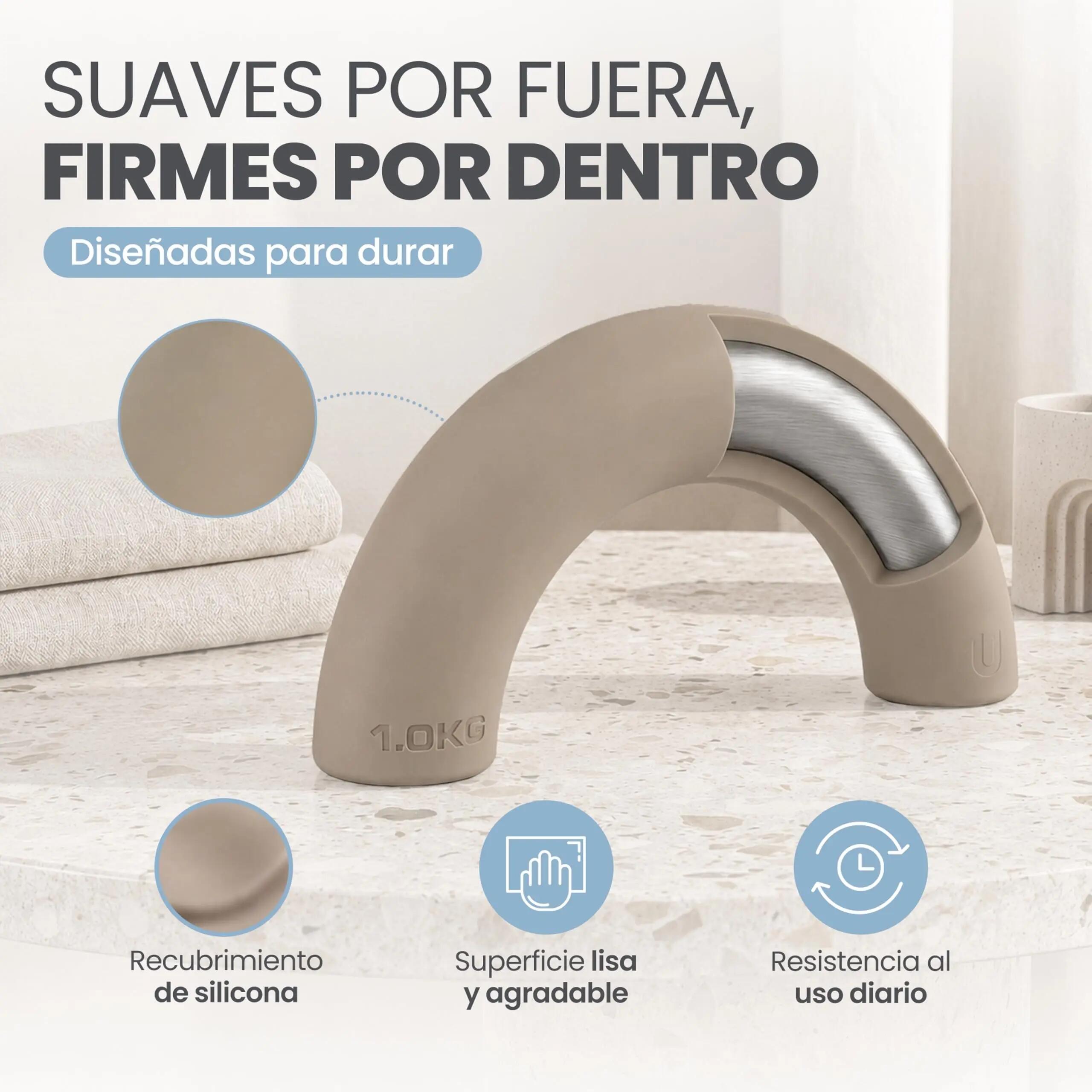 Unycos Pesas semicírculo silicona 1 KG*2 Moka 6/8