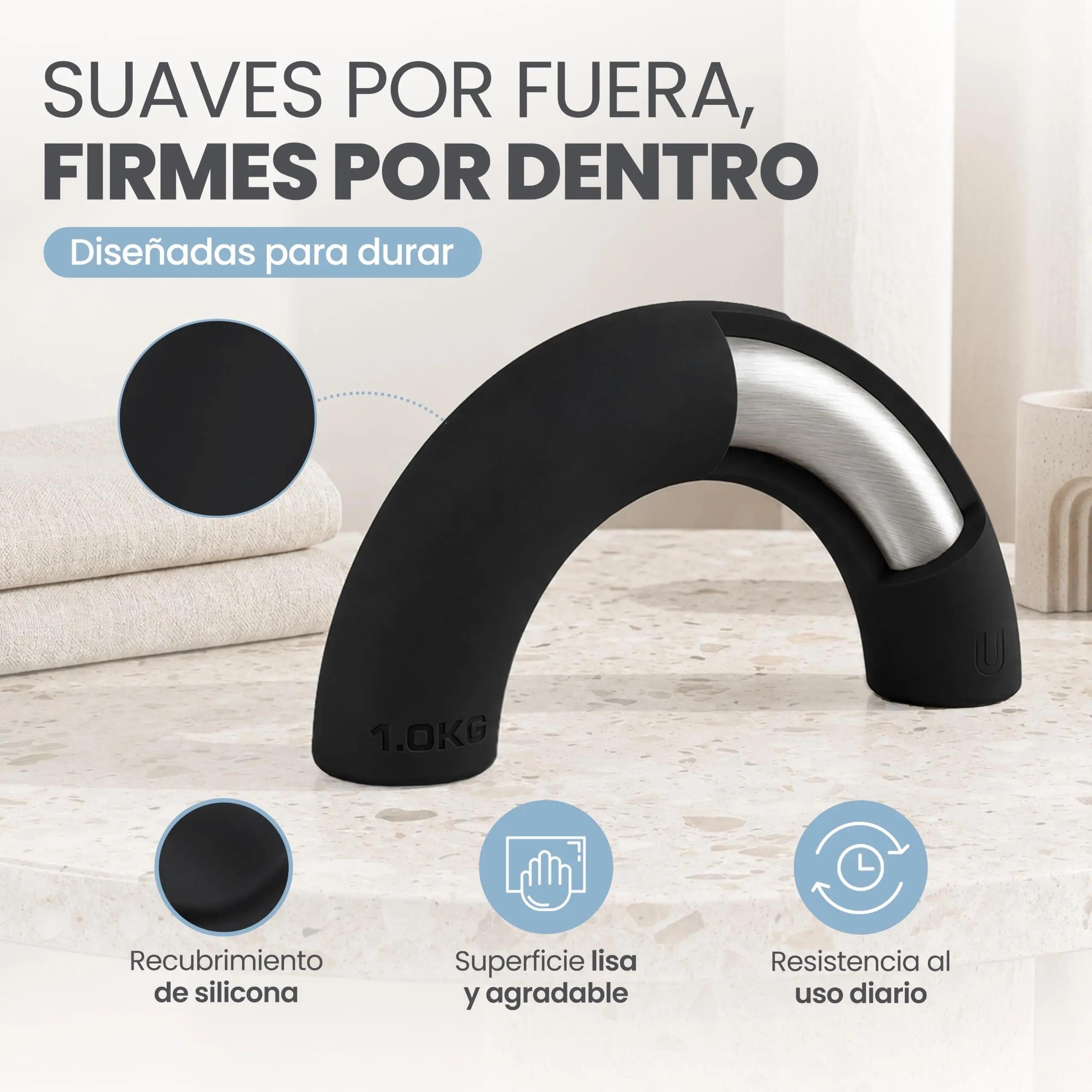 Unycos Pesas semicírculo silicona 1 KG*2 Negro 6/8
