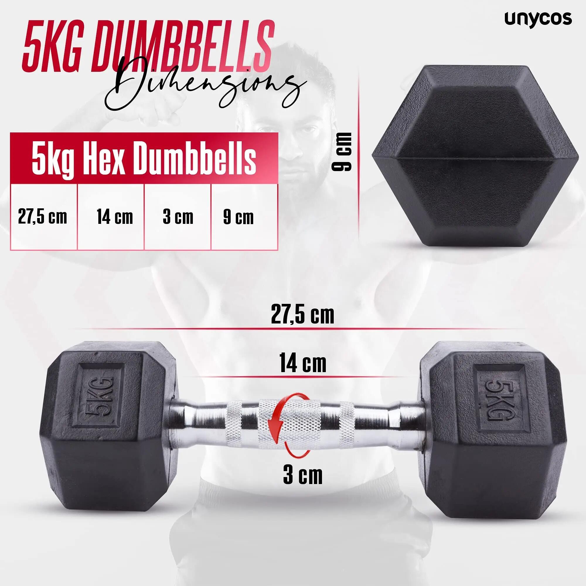 Unycos Mancuerna Negra Set de 2 5 Kg 3/7