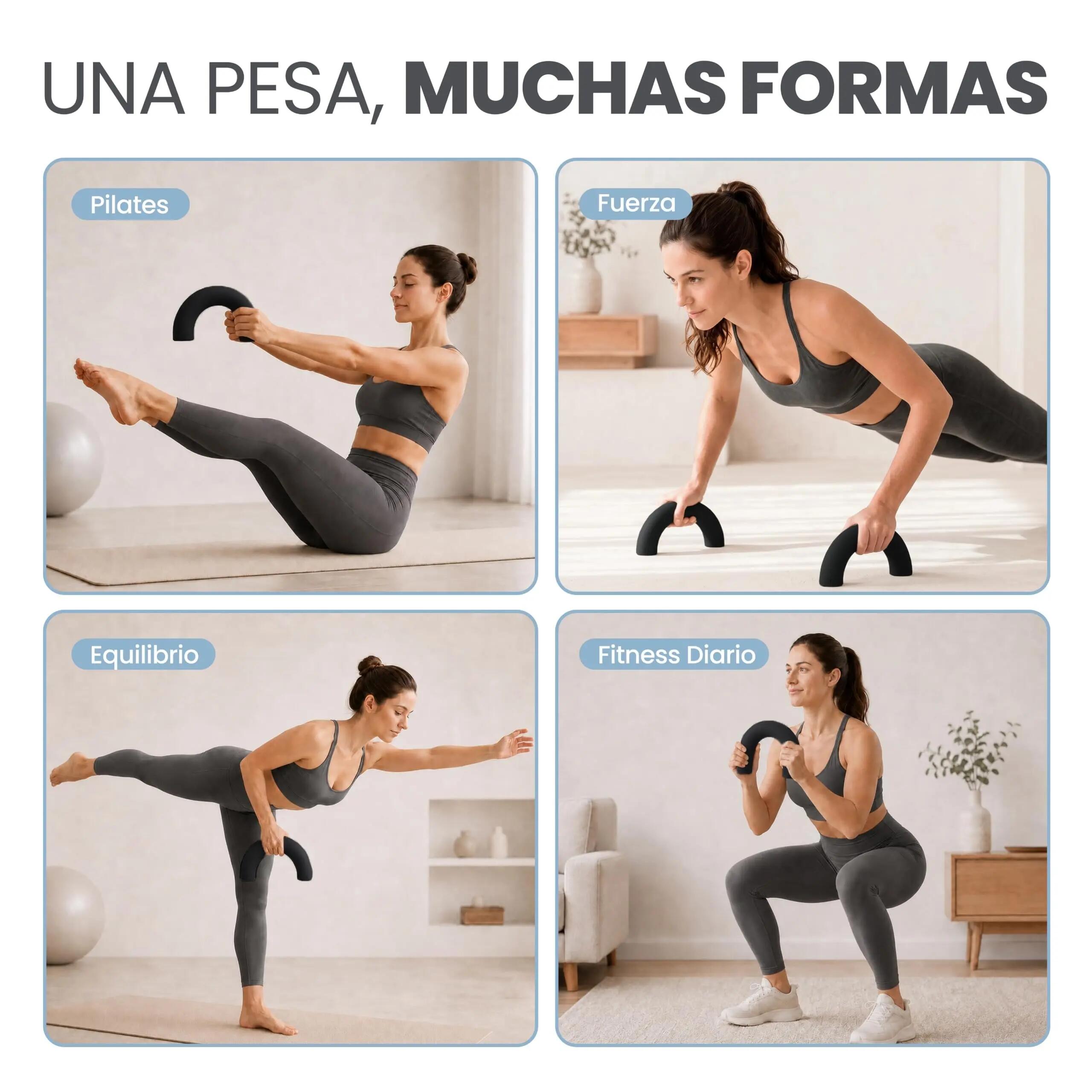 Unycos Pesas semicírculo silicona 1 KG*2 Negro 5/8